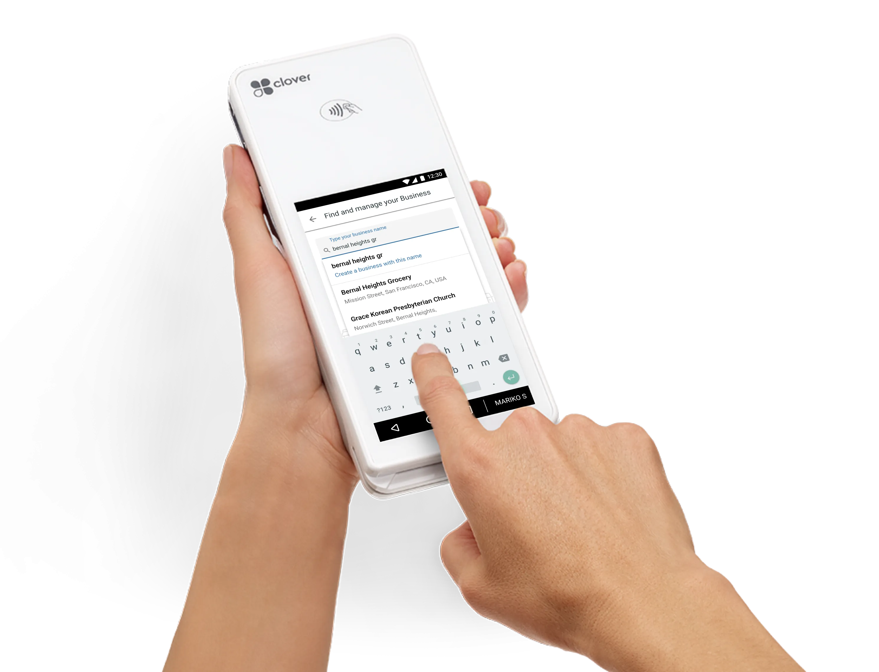 Clover Flex with hands - Find and manage your business-search for "bernal heights gr"