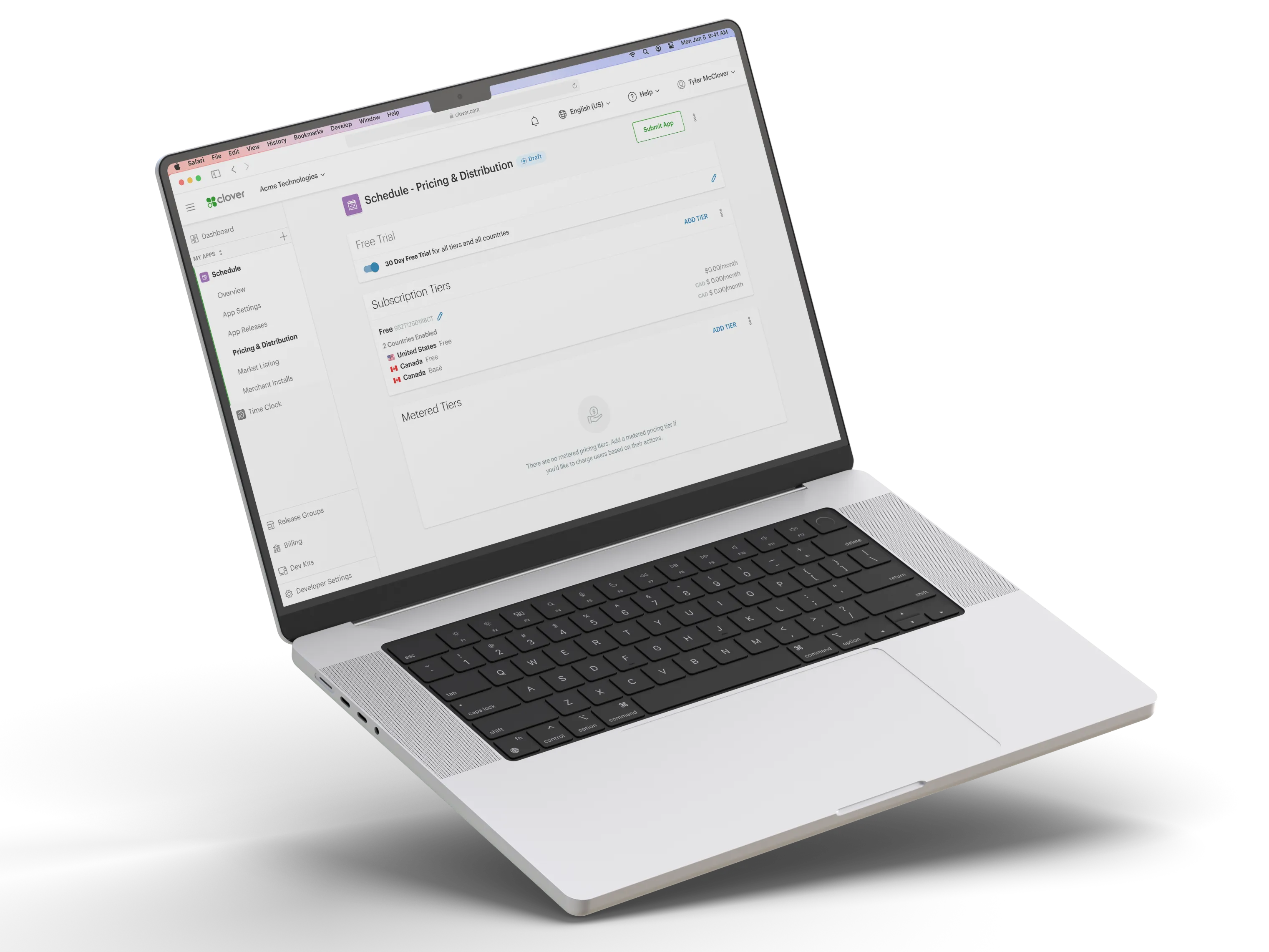 Macbook Pro - Developer Dasbhoard's Pricing redesign
